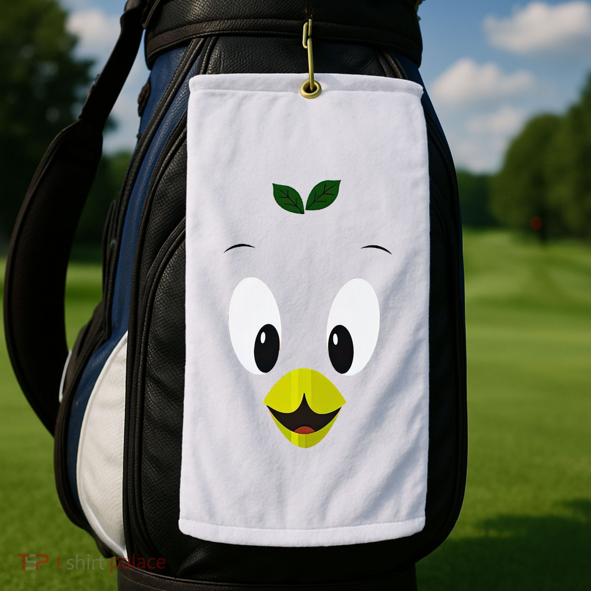 Funny Little Orange Bird Golf Towel
