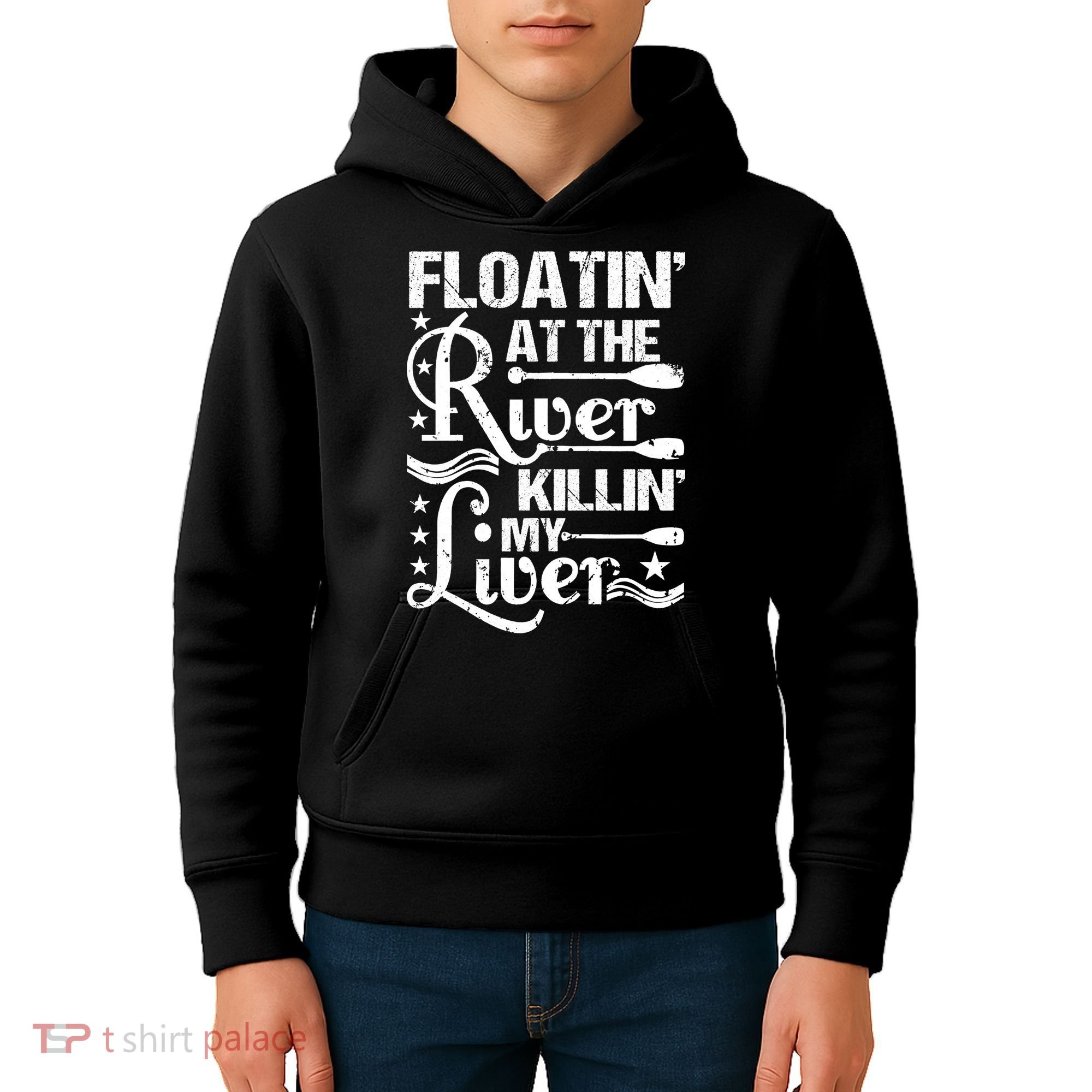 Floatin At The River Killin My Liver Kids Hoodie