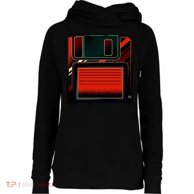 Floppy Disc Womens Funnel Neck Pullover Hood