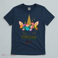 Floral Birthday Girl Unicorn T-Shirt thumb 5