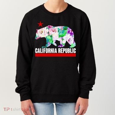 Floral California Republic Bear Tropical Bear Women's Sweatshirt