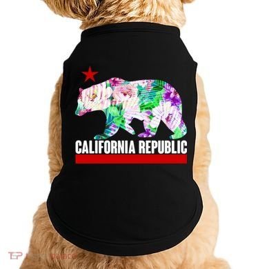Floral California Republic Bear Tropical Bear Doggie Tank