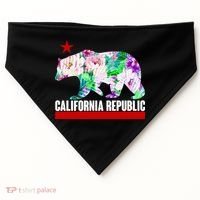 Floral California Republic Bear Tropical Bear USA-Made Doggie Bandana thumb 0