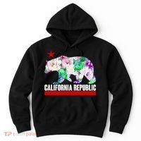 Floral California Republic Bear Tropical Bear Hoodie thumb 0