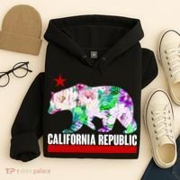 Floral California Republic Bear Tropical Bear Hoodie thumb 4