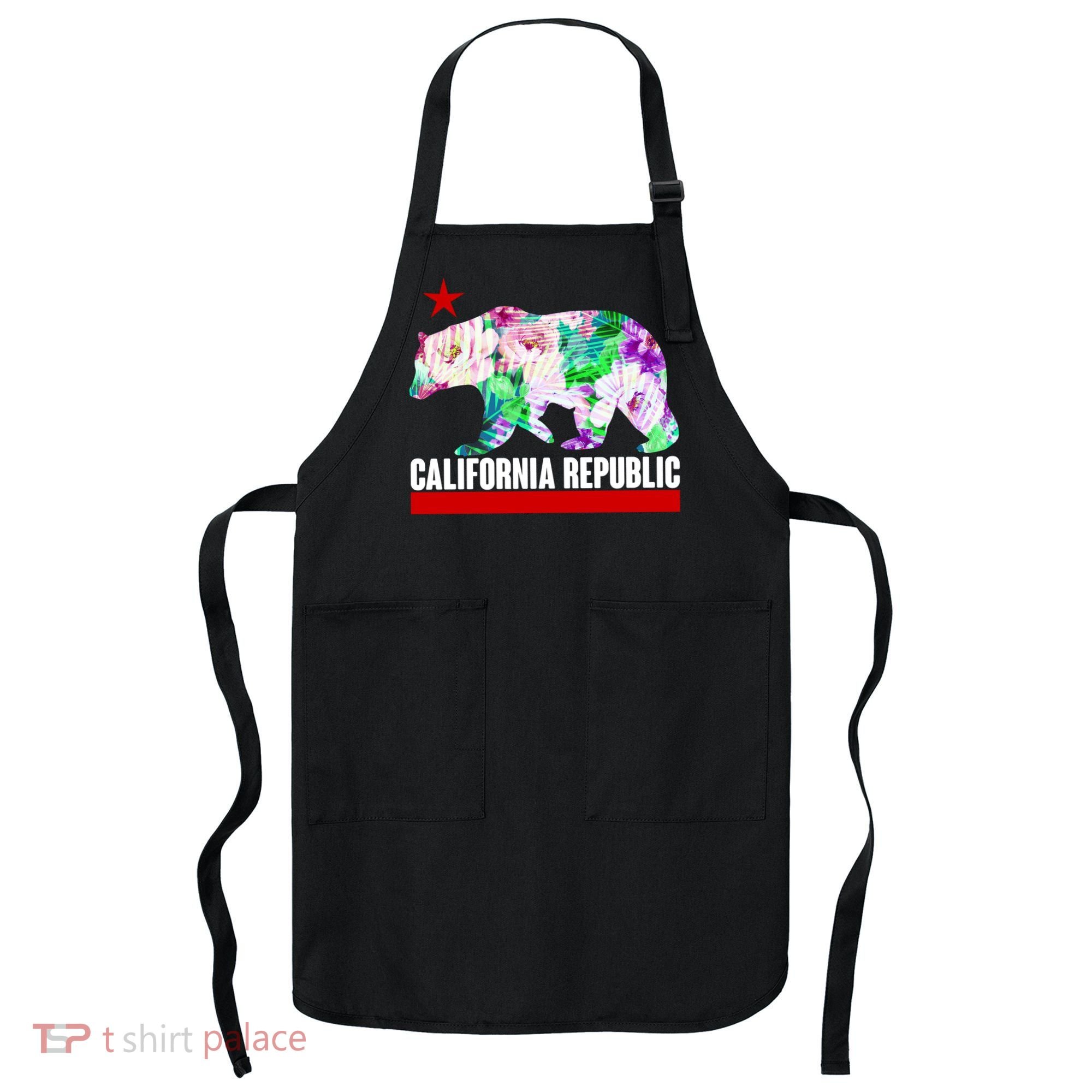 Floral California Republic Bear Tropical Bear Apron