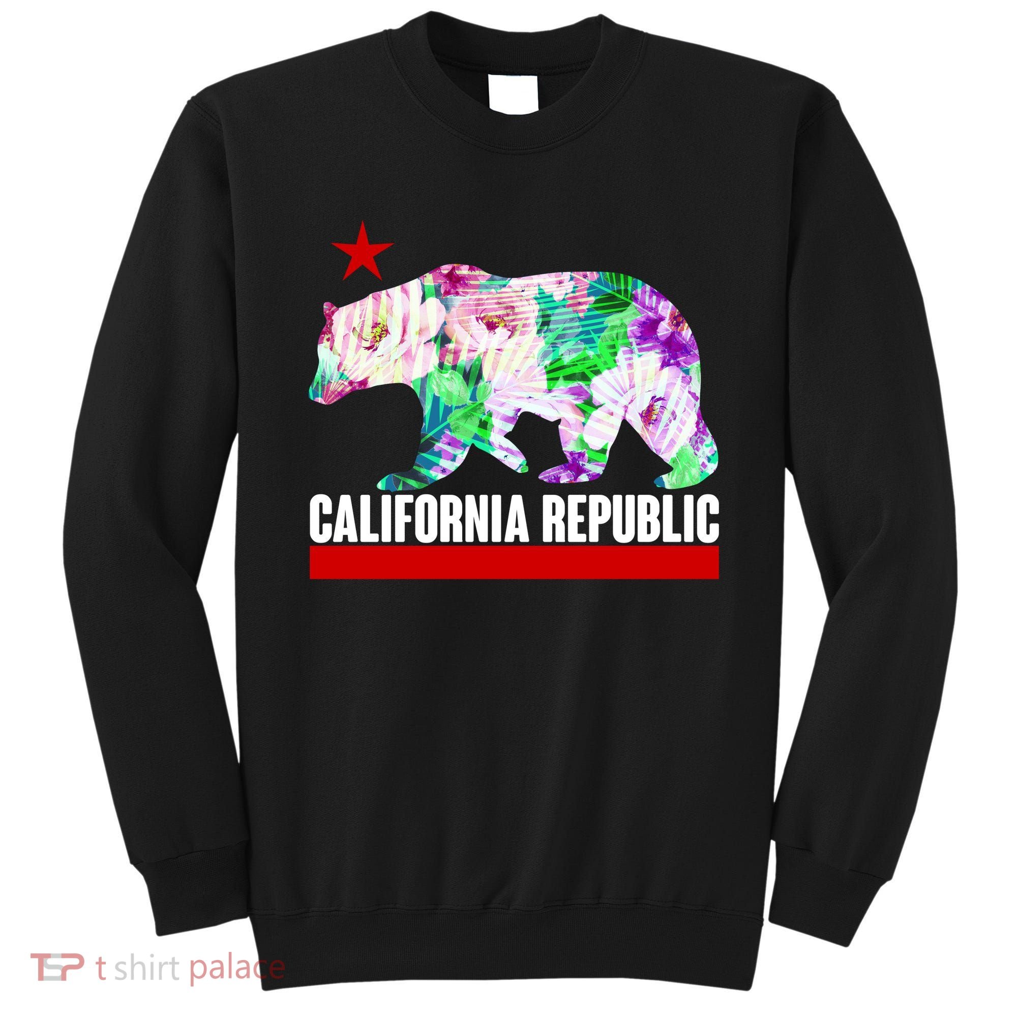 Floral California Republic Bear Tropical Bear Sweatshirt