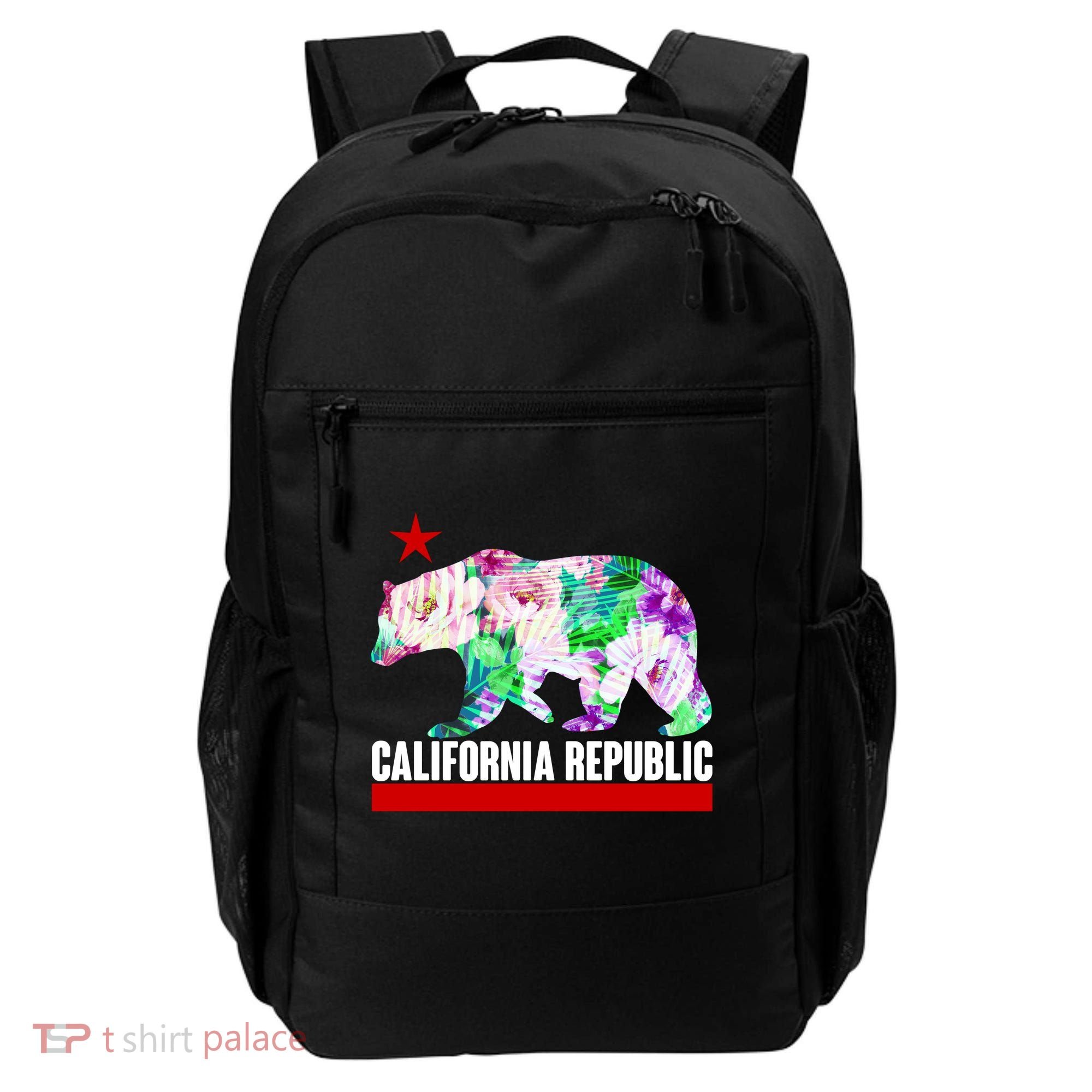 Floral California Republic Bear Tropical Bear Backpack
