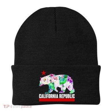 Floral California Republic Bear Tropical Bear Beanie