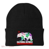 Floral California Republic Bear Tropical Bear Beanie thumb 0