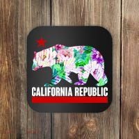 Floral California Republic Bear Tropical Bear Coaster thumb 0