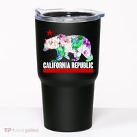 Floral California Republic Bear Tropical Bear Tumbler thumb 0