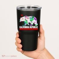 Floral California Republic Bear Tropical Bear Tumbler thumb 2