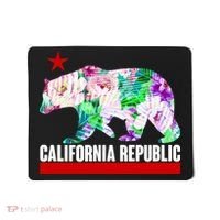 Floral California Republic Bear Tropical Bear Mousepad thumb 0