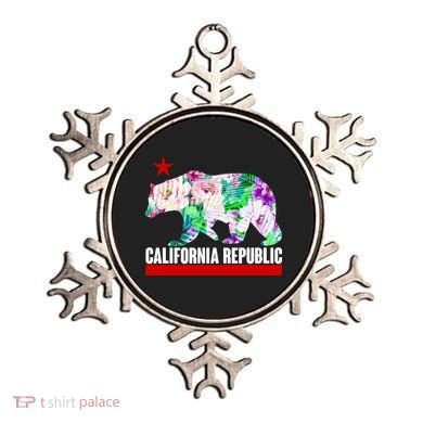 Floral California Republic Bear Tropical Bear Ornament