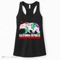 Floral California Republic Bear Tropical Bear Women's Tank Top thumb 0