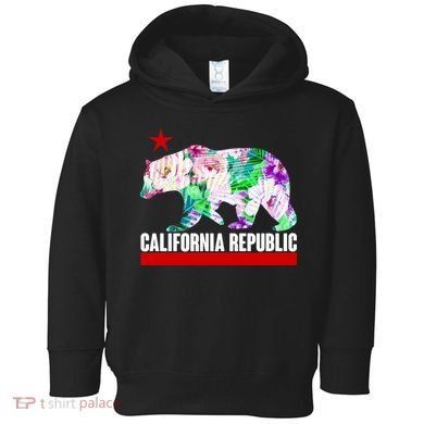Floral California Republic Bear Tropical Bear Toddler Hoodie