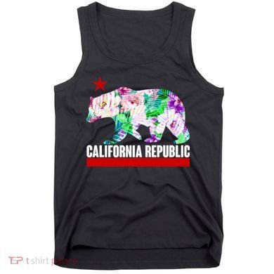 Floral California Republic Bear Tropical Bear Tank Top