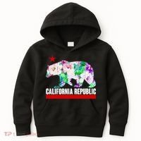 Floral California Republic Bear Tropical Bear Kids Hoodie thumb 0