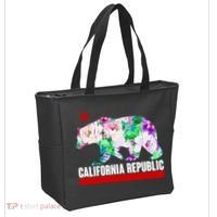 Floral California Republic Bear Tropical Bear Tote Bag thumb 2