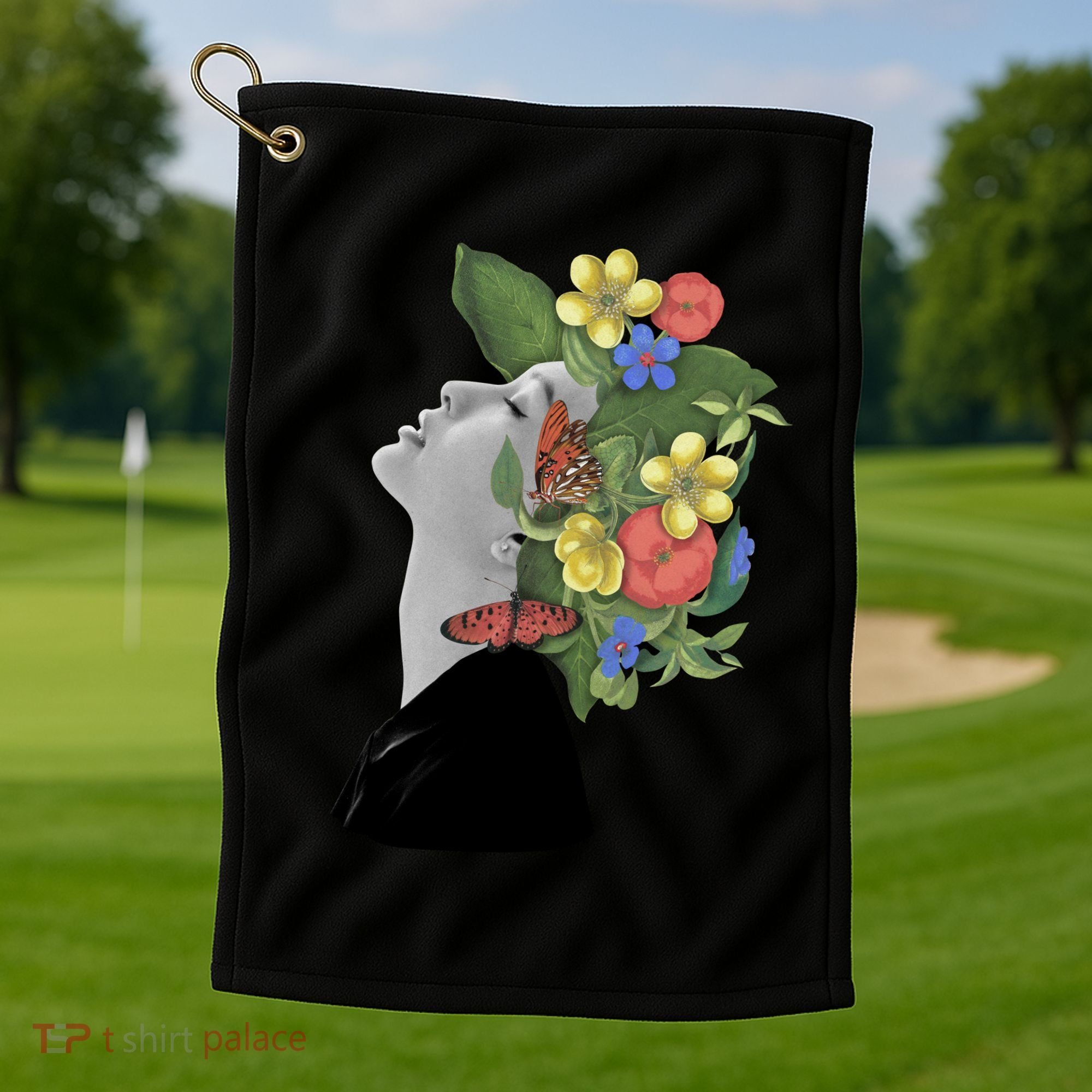 Floral Hat Art Golf Towel