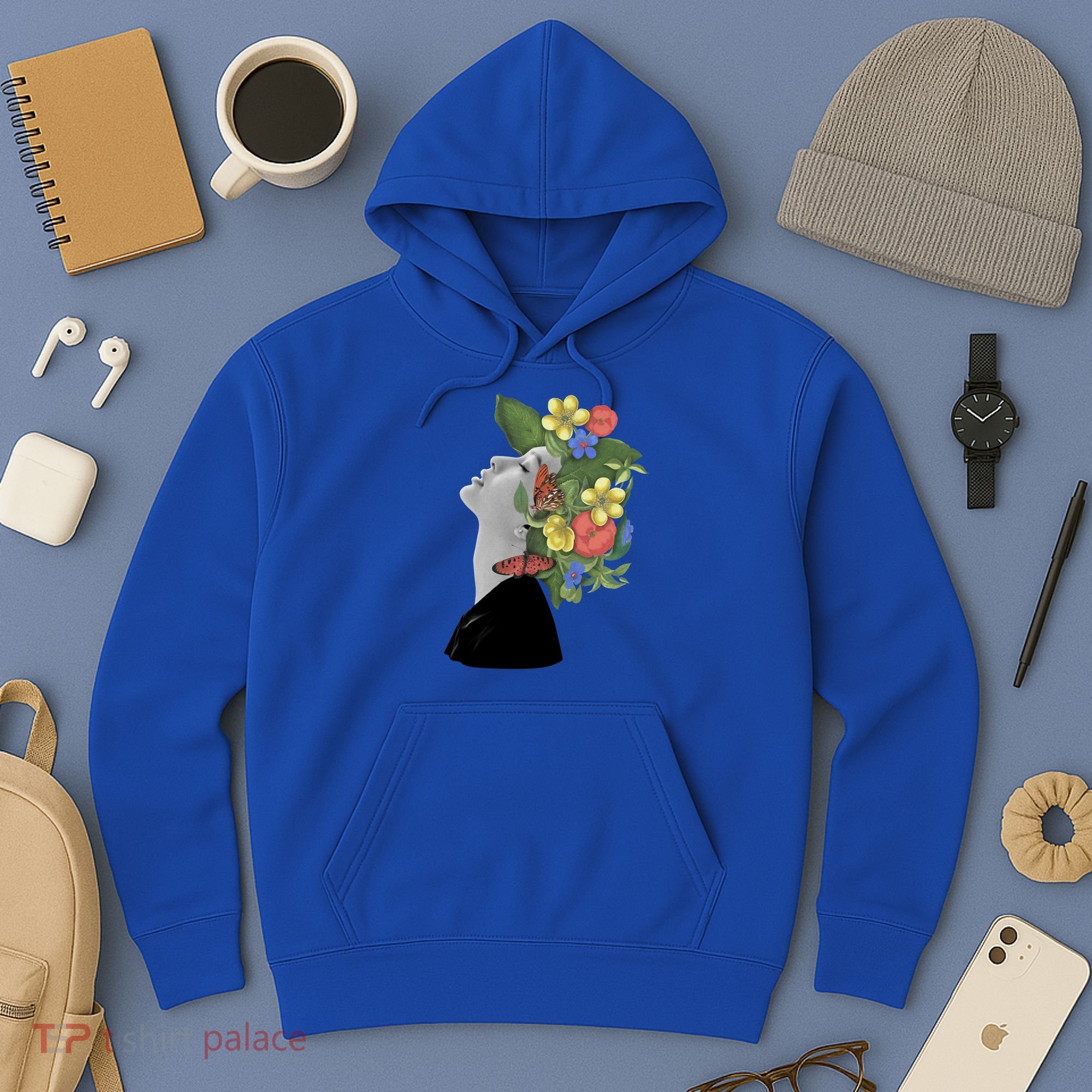 Floral Hat Art Hoodie