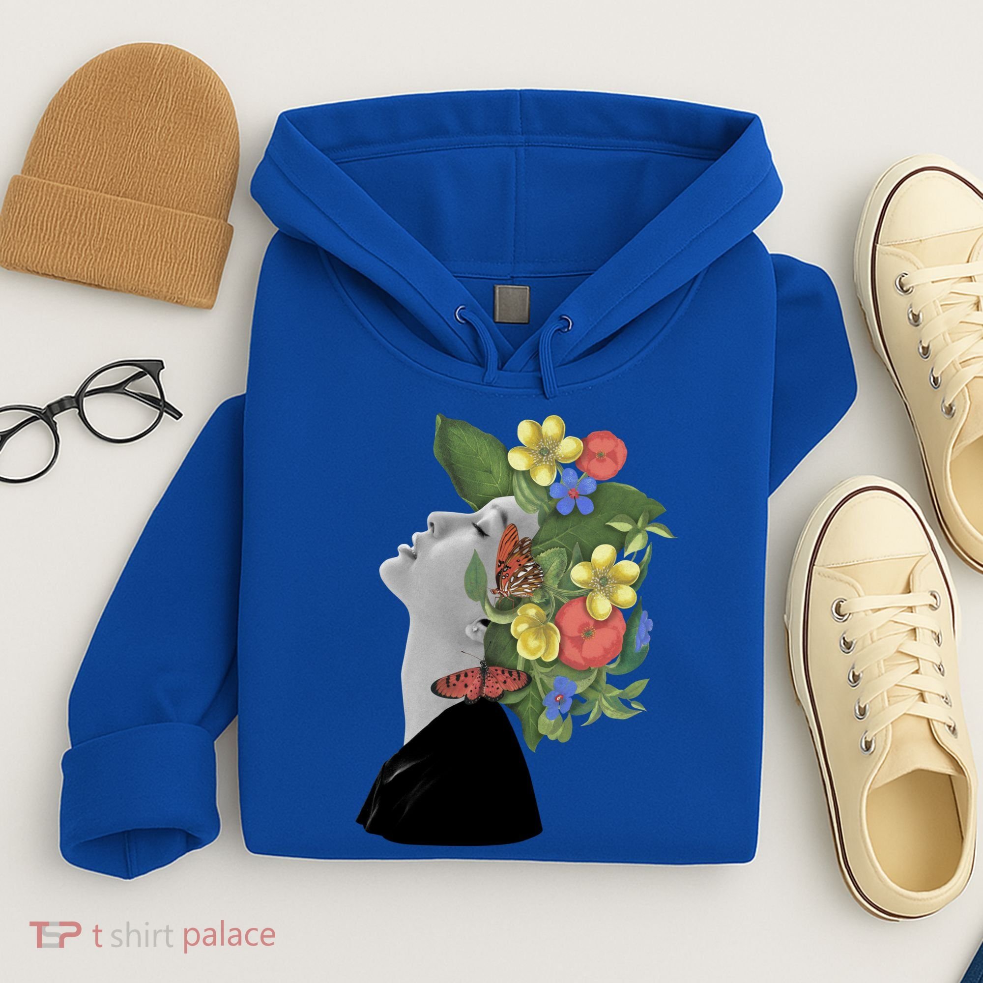Floral Hat Art Hoodie