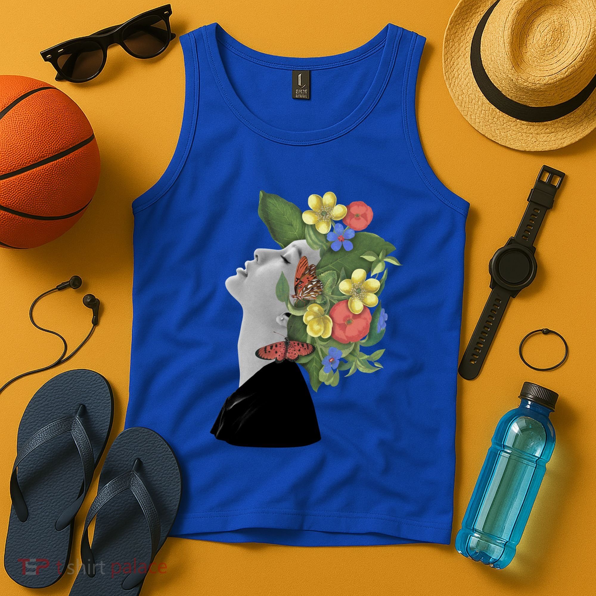 Floral Hat Art Tank Top