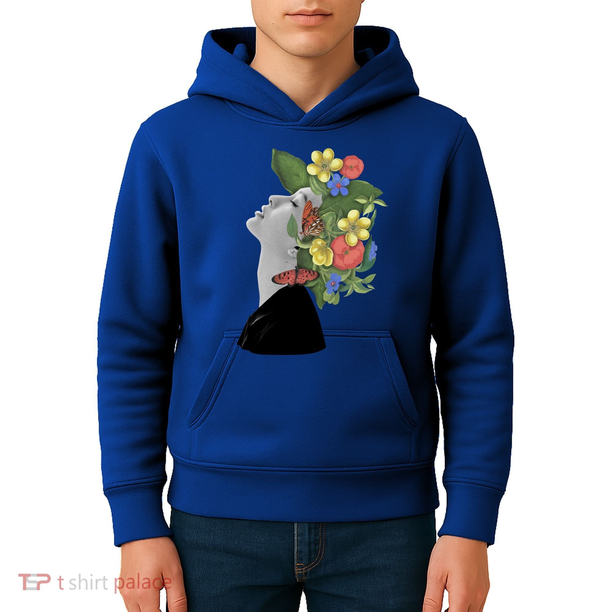 Floral Hat Art Kids Hoodie