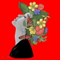 Floral Hat Art Santa Hat thumb 1