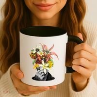 Floral Head Art Coffee Mug thumb 3