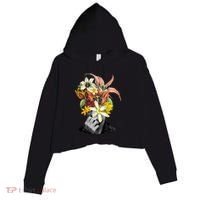 Floral Head Art Crop Fleece Hoodie thumb 0