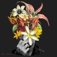 Floral Head Art Crop Fleece Hoodie thumb 2