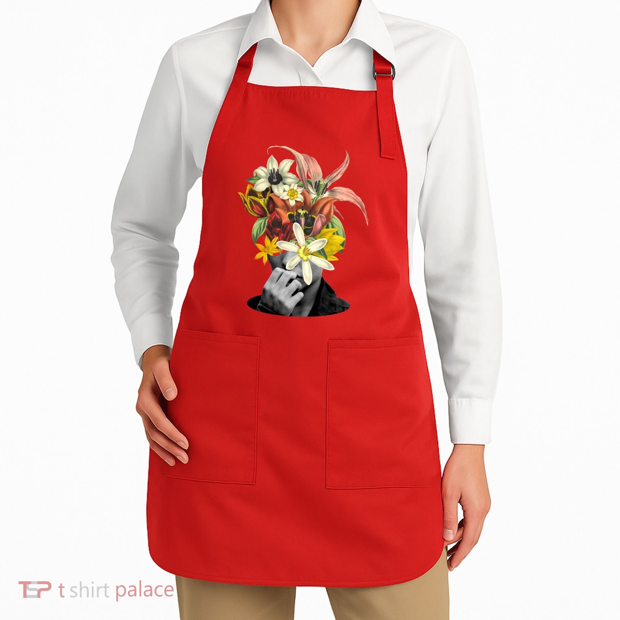 Floral Head Art Apron