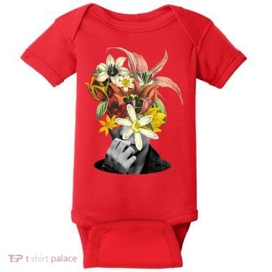 Floral Head Art Baby Bodysuit