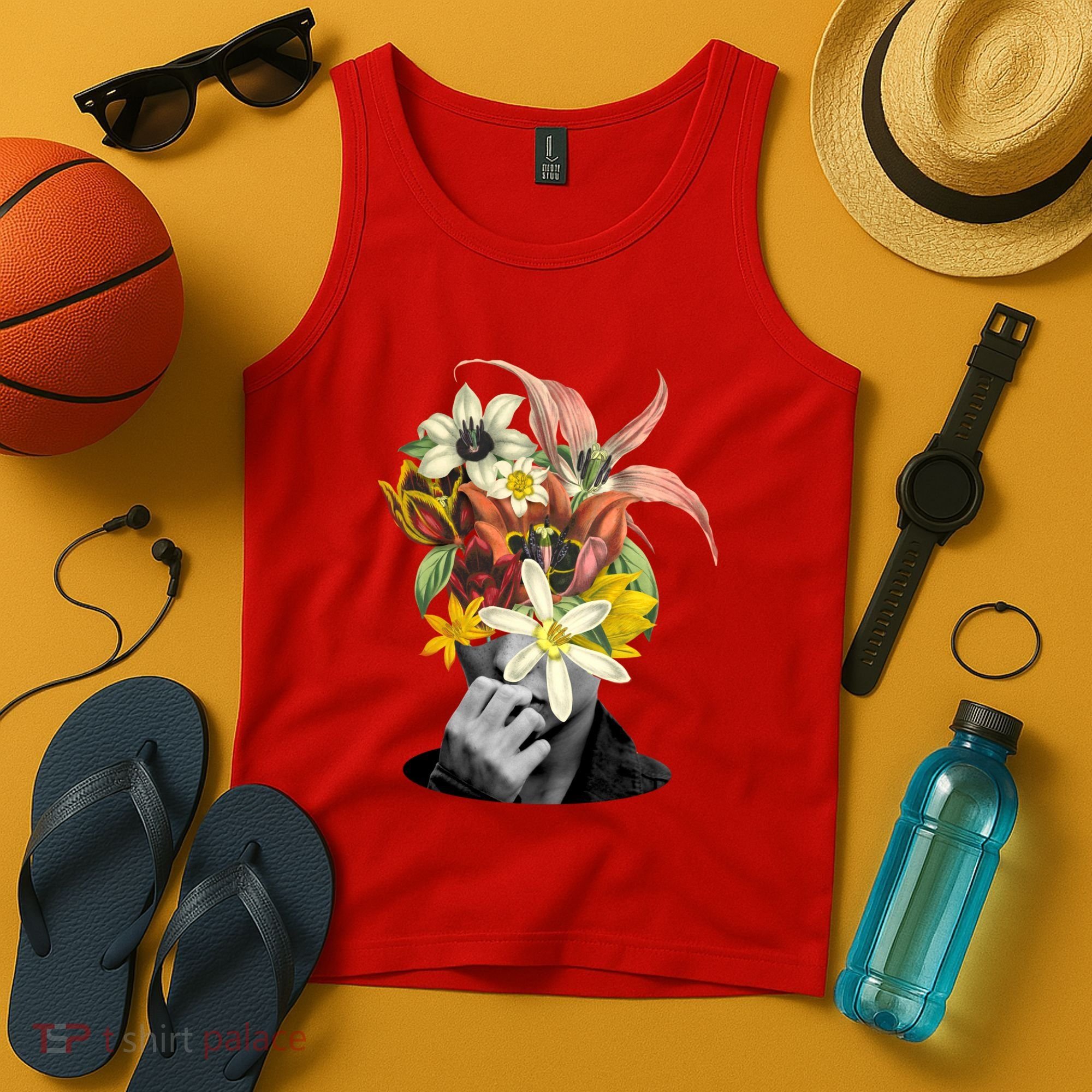 Floral Head Art Tank Top