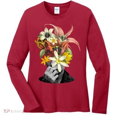 Floral Head Art Women's Long Sleeve Shirt