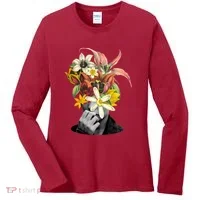 Floral Head Art Women's Long Sleeve Shirt thumb 0