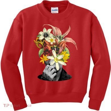 Floral Head Art Kids Sweatshirt