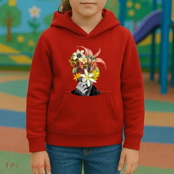 Floral Head Art Kids Hoodie
