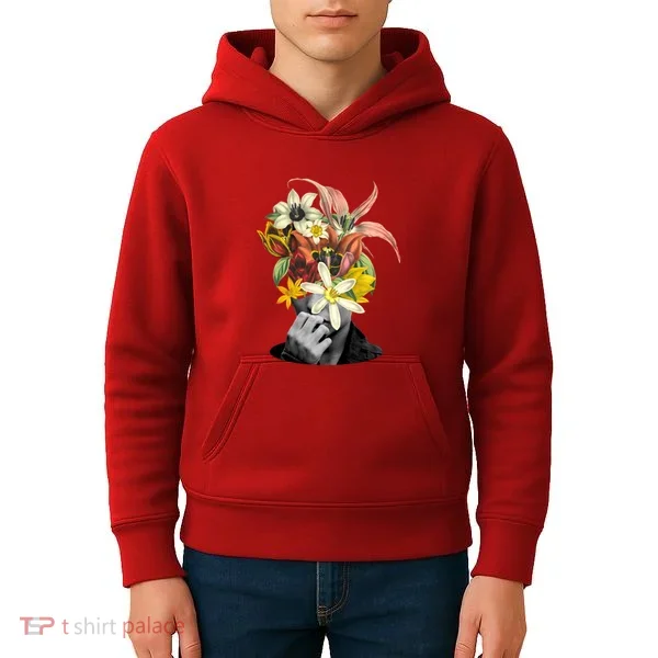 Floral Head Art Kids Hoodie