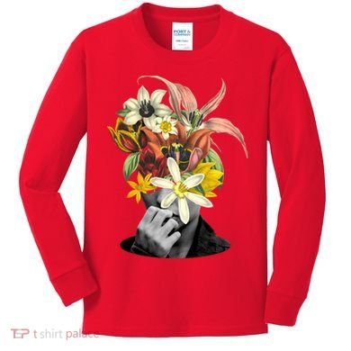 Floral Head Art Kids Long Sleeve Shirt