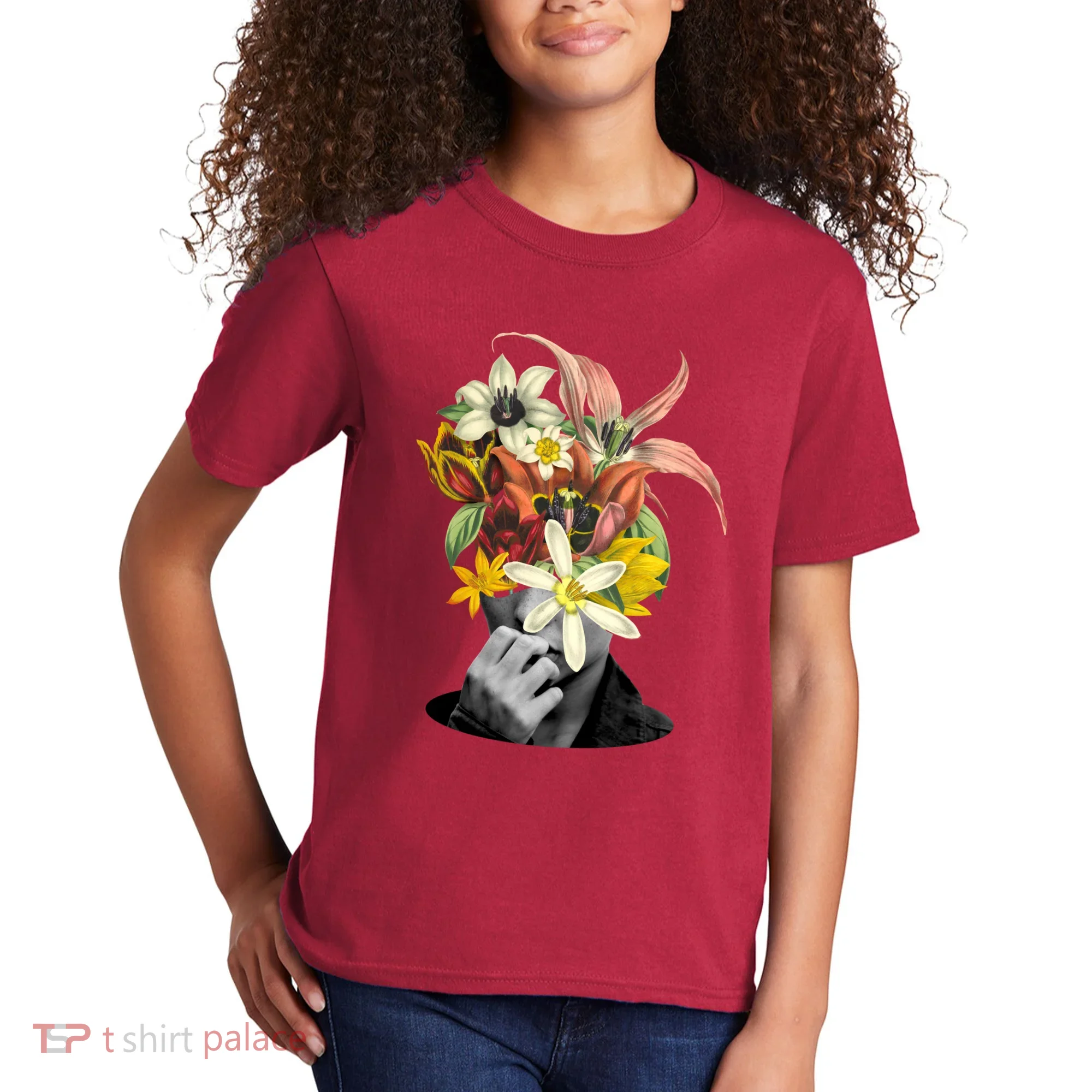 Floral Head Art Kids T-Shirt