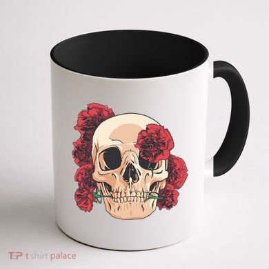 Floral Skull Coffee Mug back