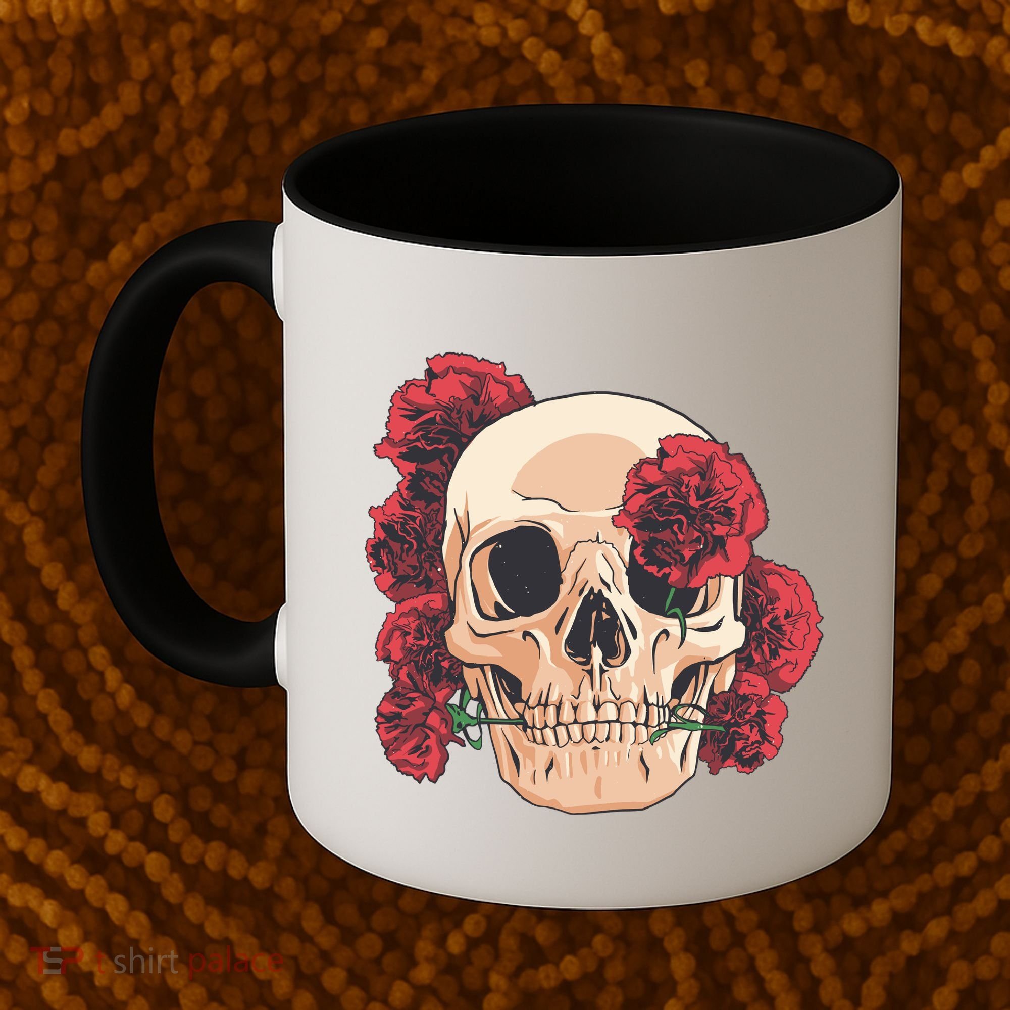 Floral Skull Coffee Mug