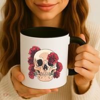 Floral Skull Coffee Mug thumb 3