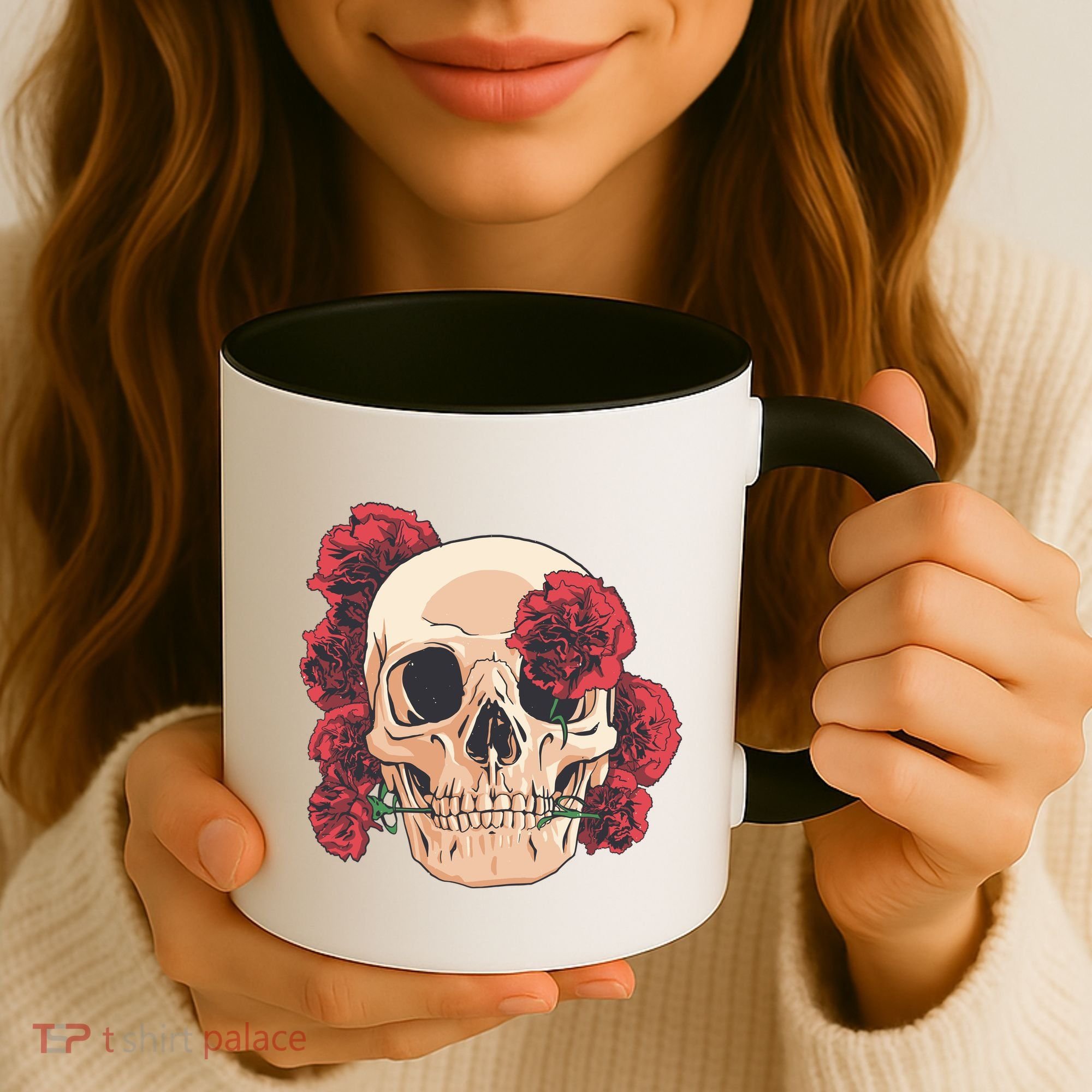 Floral Skull Coffee Mug