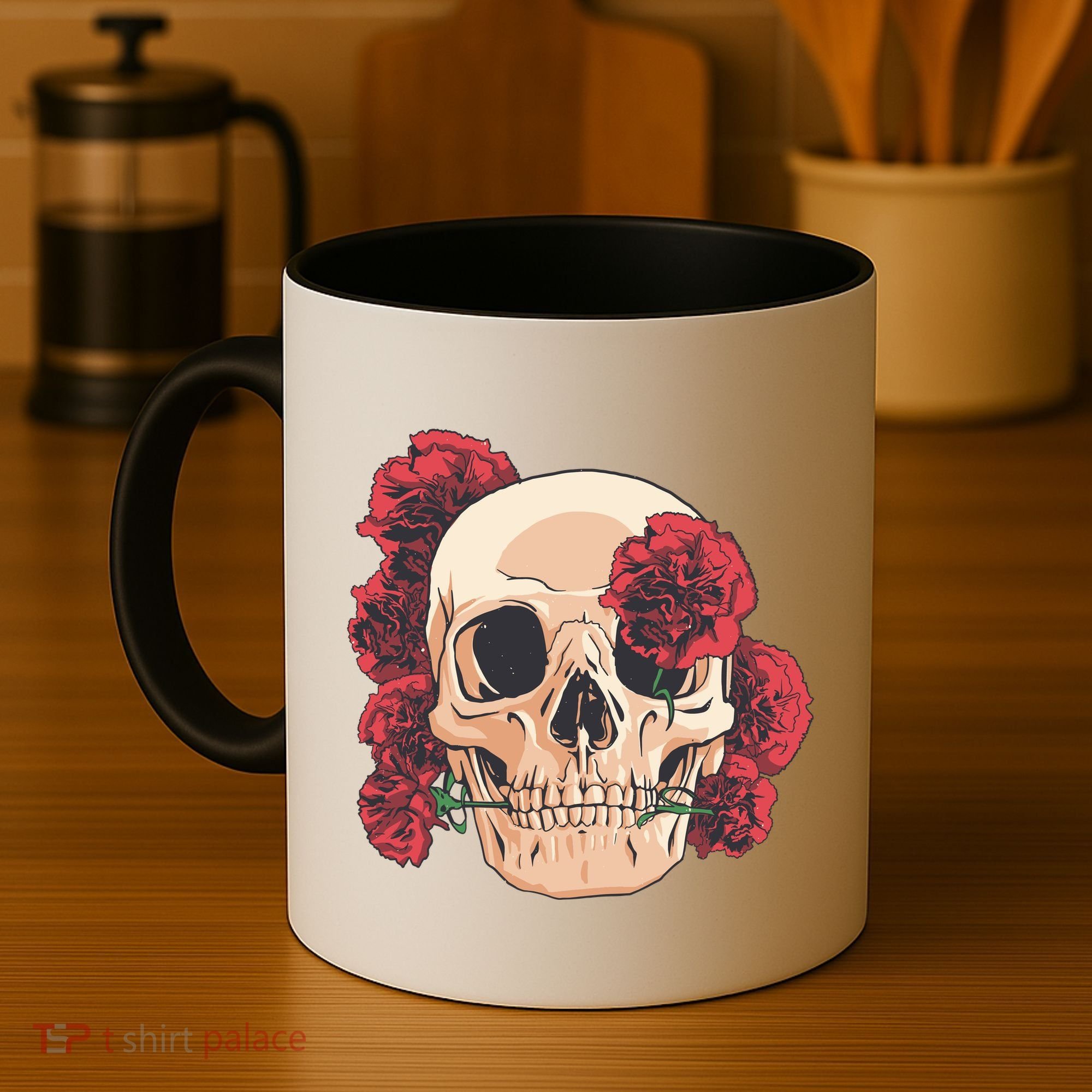 Floral Skull Coffee Mug