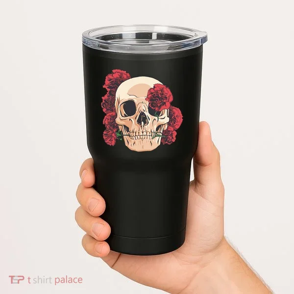 Floral Skull Tumbler