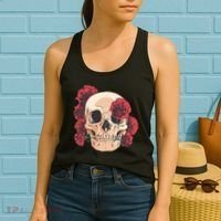 Floral Skull Women's Tank Top thumb 2